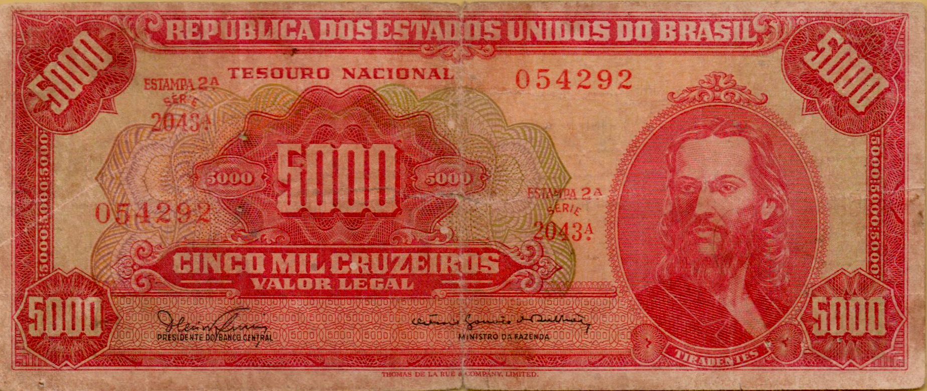 Brazil 5000 1965 VF P-182A